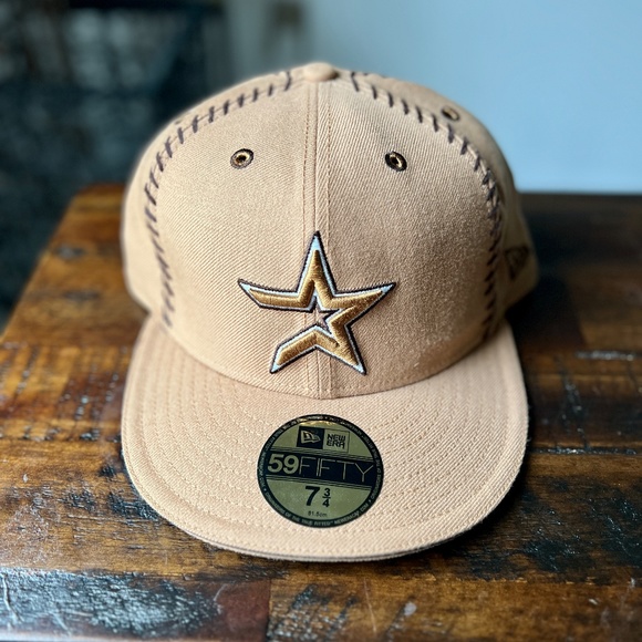 New Era Other - "New" Rare Houston Astros MLB New Era 59FIFTY Hat Cap Size Brown Accent 7 3/4